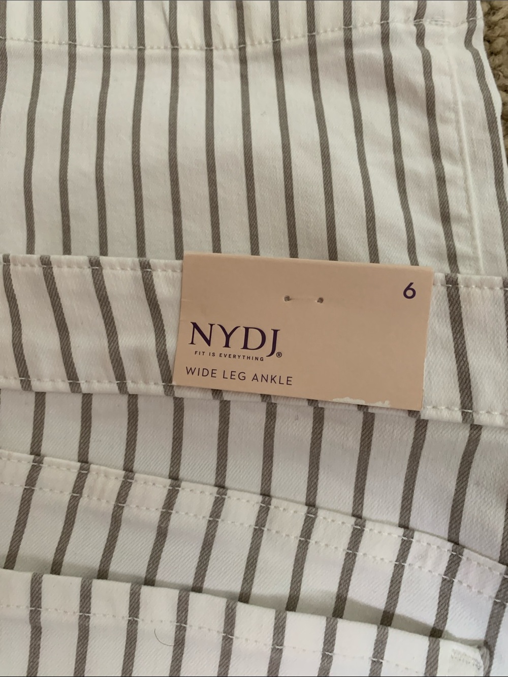 NYDJ Teresa Stripe Wide Leg Ankle hem - sz 6 - new with tags - Picture 9 of 12